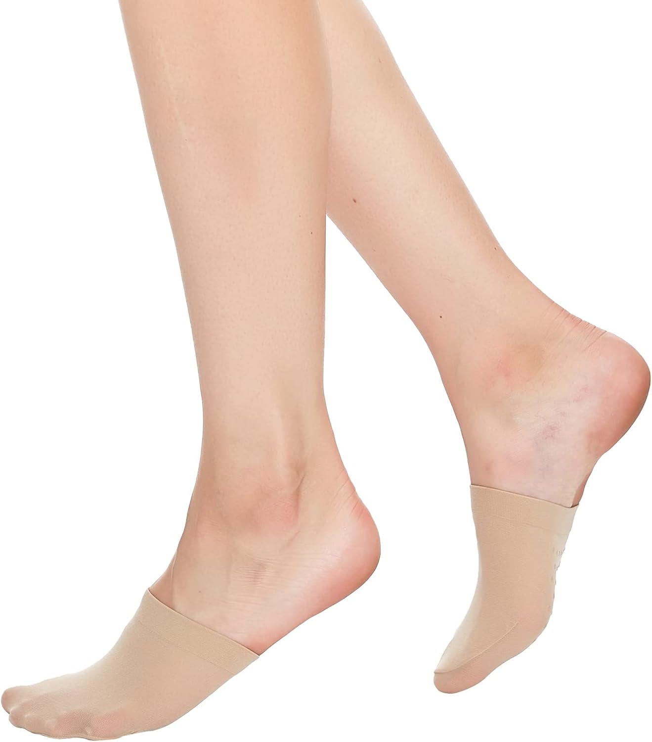 MANZI 6 Pairs Toe Topper Women Socks Half Noshow Seamless Socks