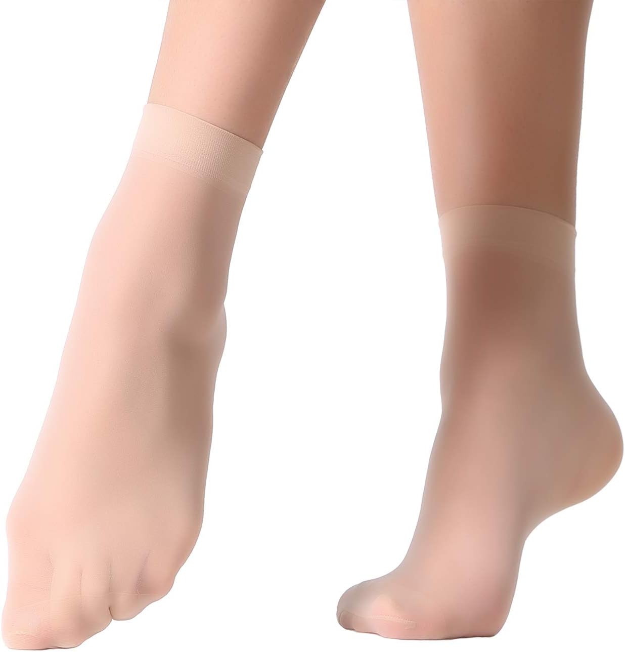 MANZI 12 Pairs Nylon Pantyhose Socks Ankle Sheer Hosiery