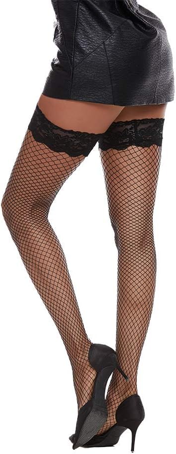 MANZI Women's Fishnet Thigh High Stockings 1 Pairs