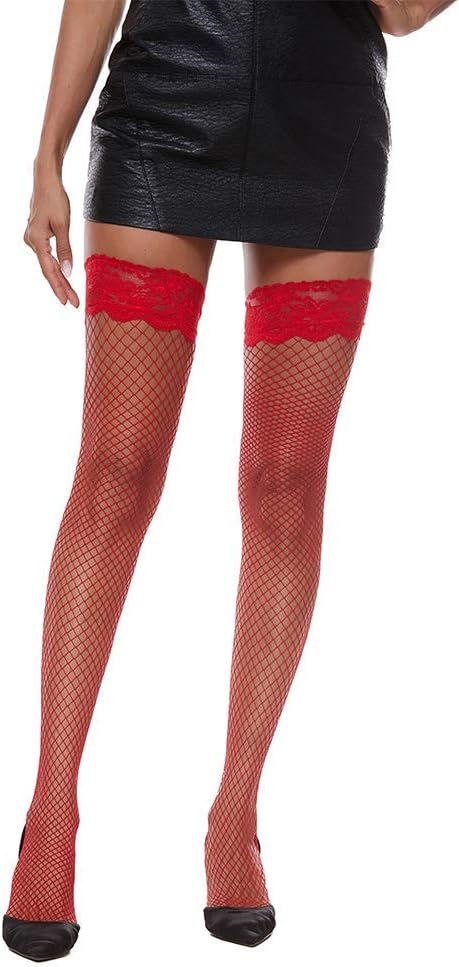 MANZI Women's Fishnet Thigh High Stockings 1 Pairs