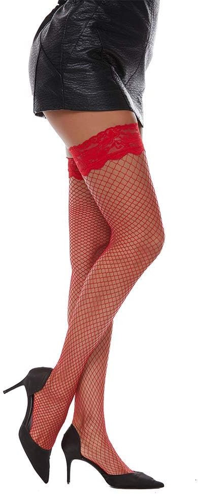 MANZI Women's Fishnet Thigh High Stockings 1 Pairs