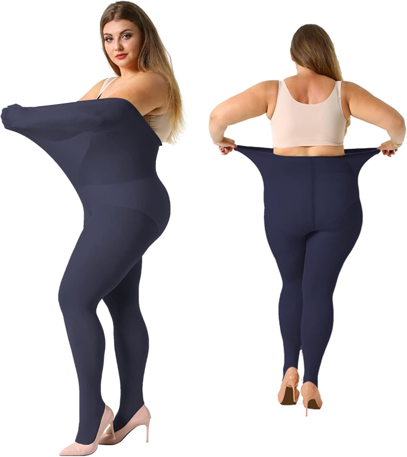 MANZI Plus Size Tights for Women 70D Queen Size Tights(Pack of 2)