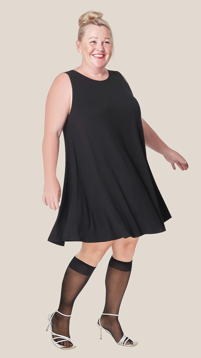 MANZI Plus Size Lady's Knee High Sheer Stockings for Women 6 Pairs Pack