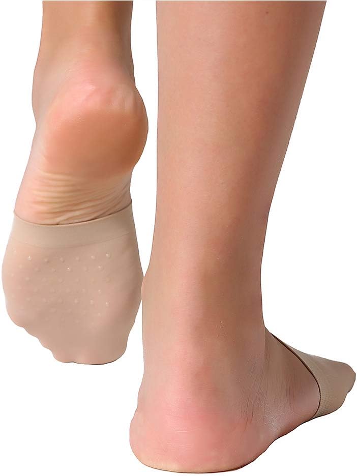 MANZI Women's 6 Pairs Non-Skid Toe Topper No Show Liner Socks