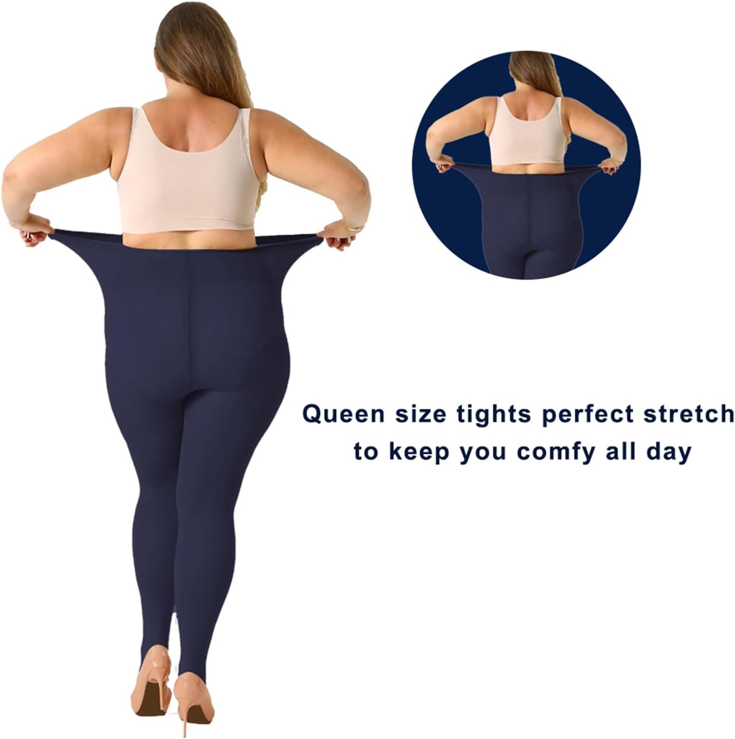 MANZI Plus Size Tights for Women 70D Queen Size Tights(Pack of 2)