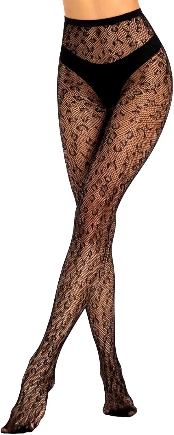 MANZI Fishnet Tights for Women Lace Patterned Black My Store