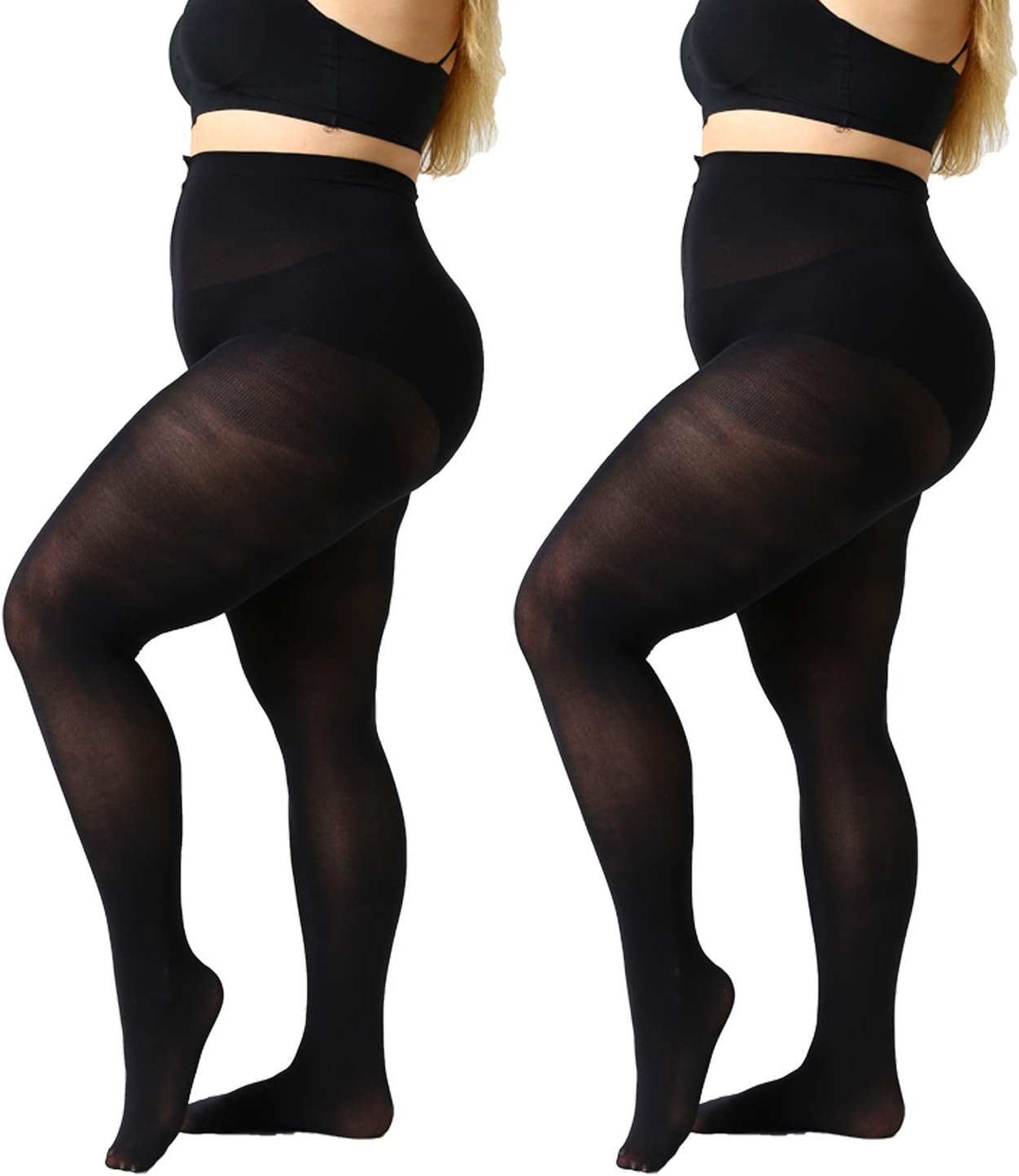 MANZI Plus Size Tights for Women 70D Queen Size Tights(Pack of 2)