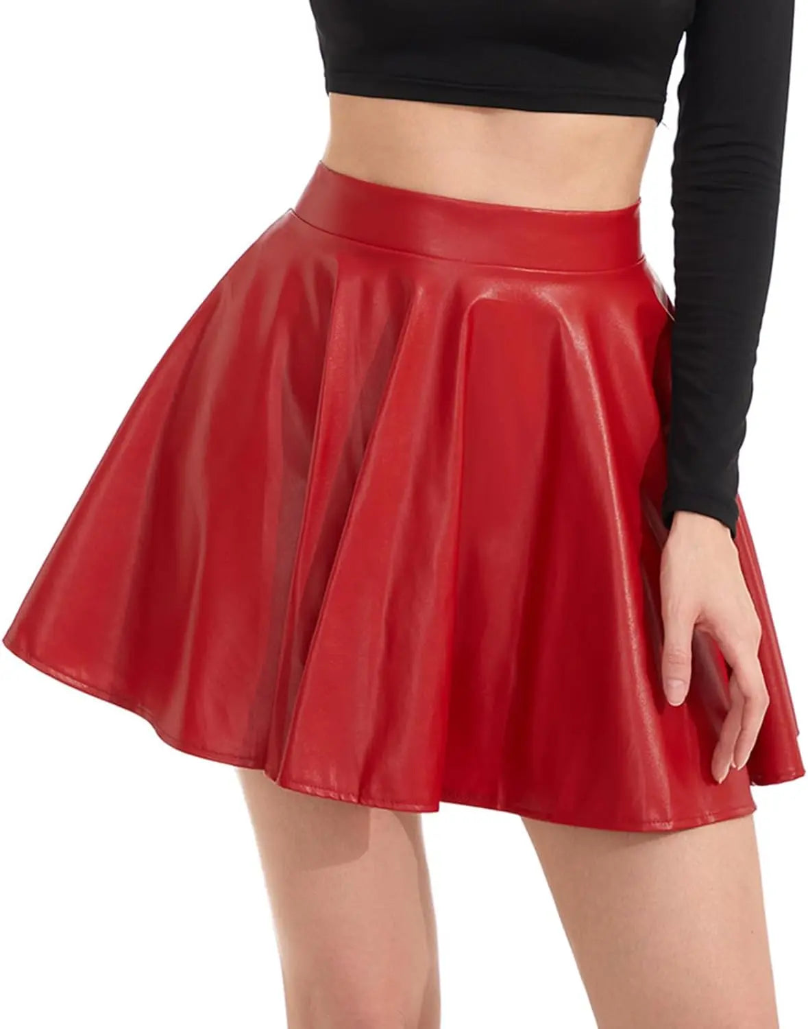 Women's Leather Black Mini Skirt Classic mysite