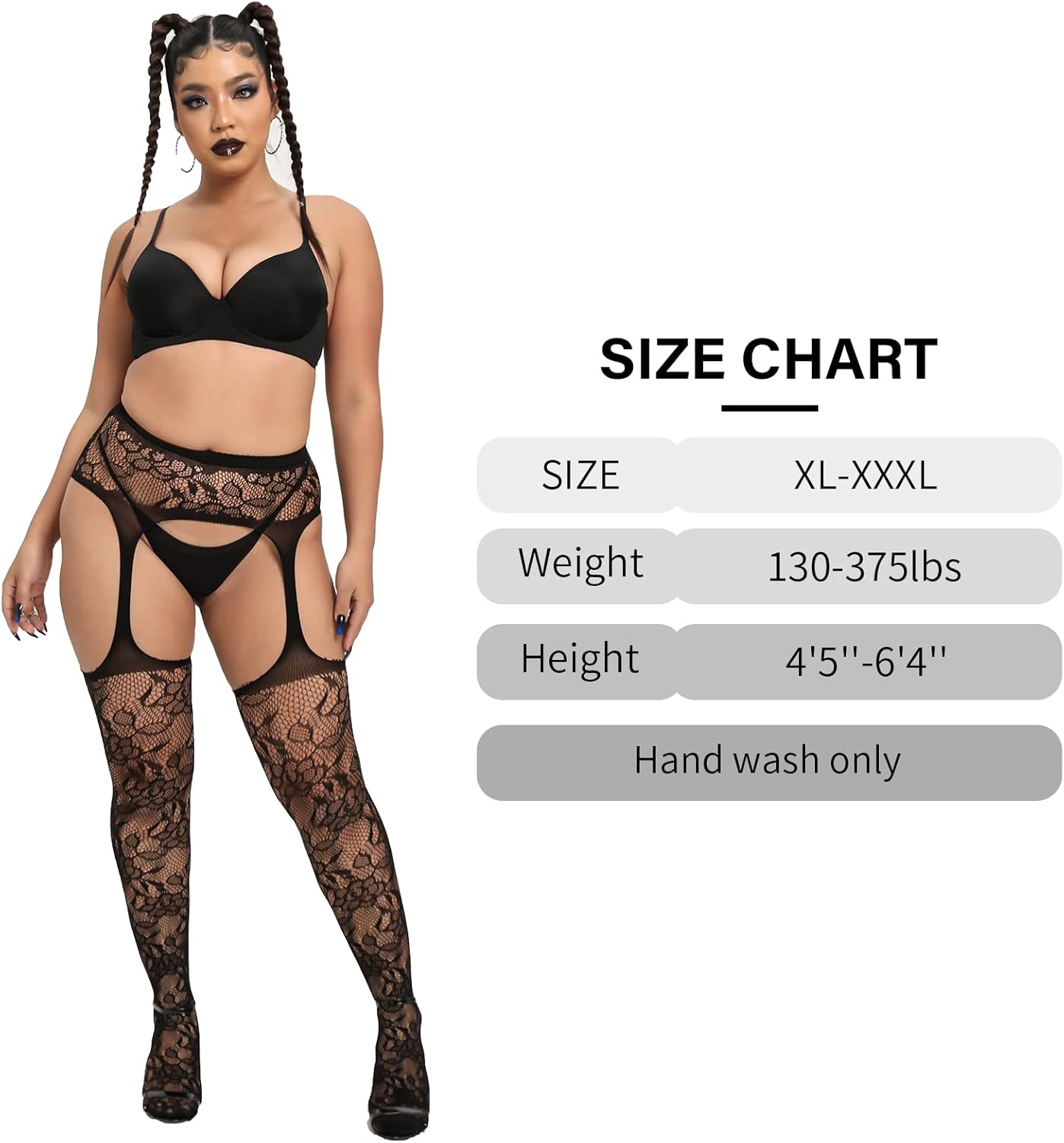 MANZI Plus Size Stockings Thigh (Pack of 2)