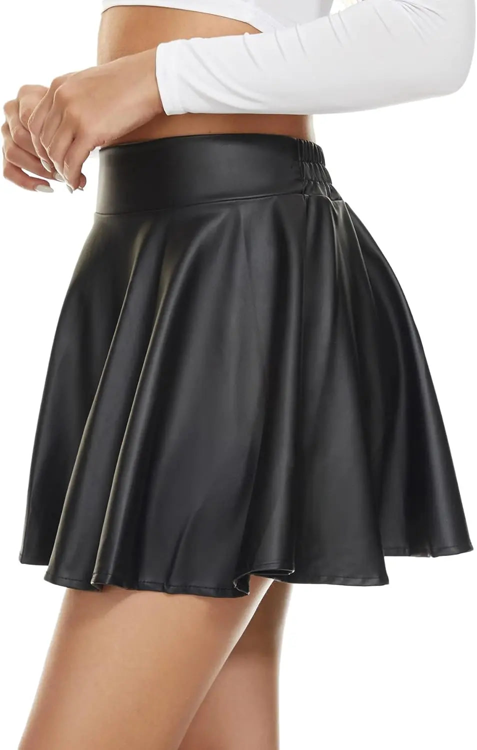 Women's Leather Black Mini Skirt Classic mysite