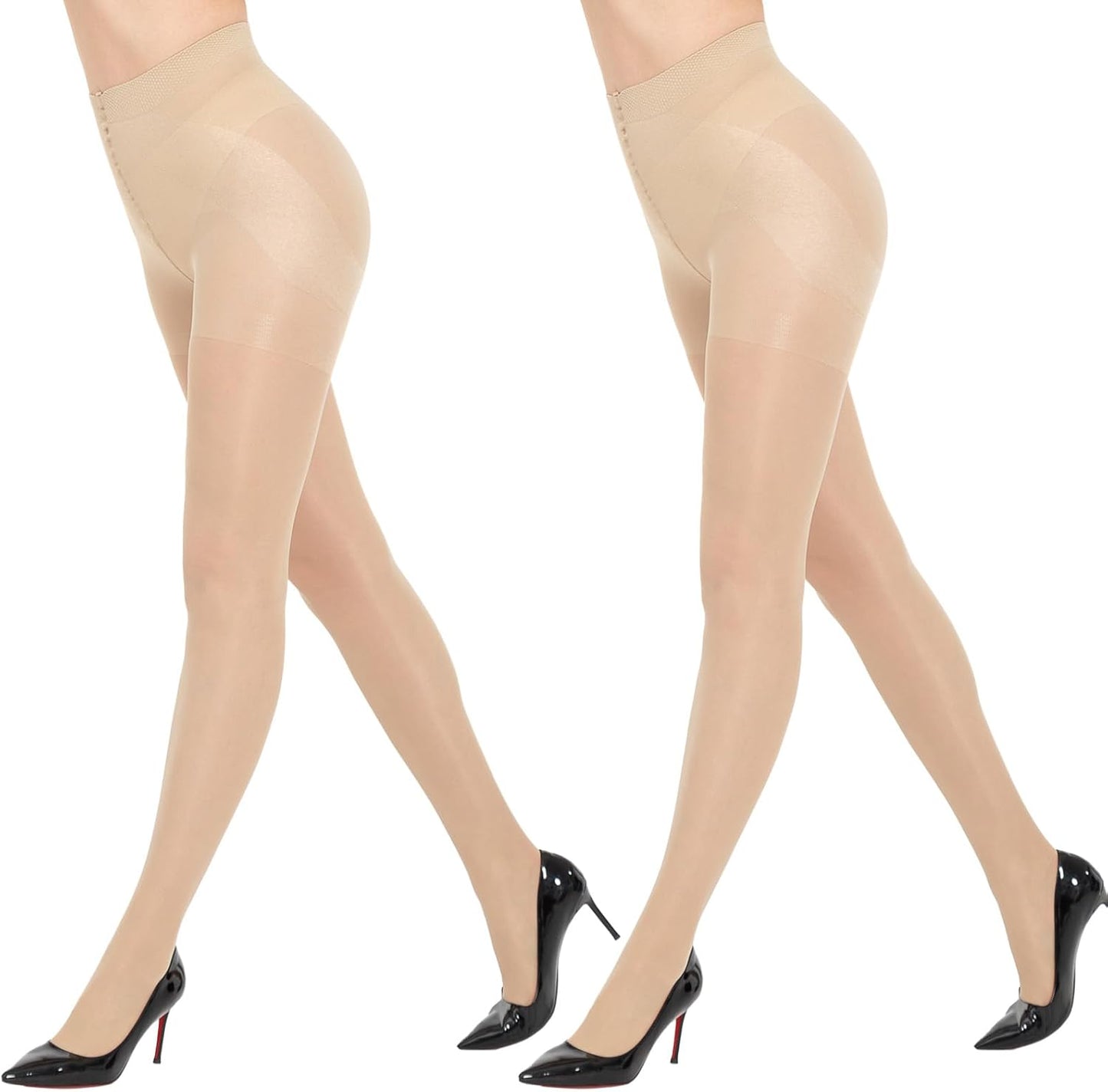MANZI Women's Control Top Pantyhose Sheer Tights Tummy