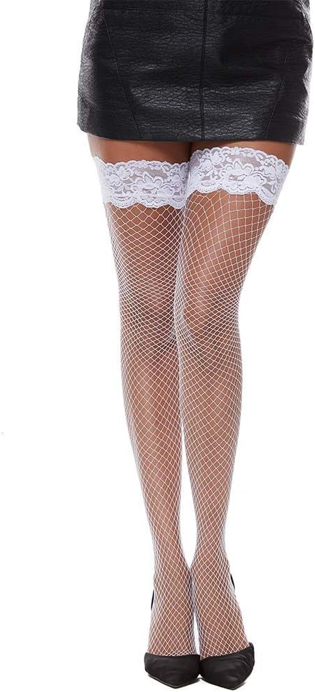 MANZI Women's Fishnet Thigh High Stockings 1 Pairs