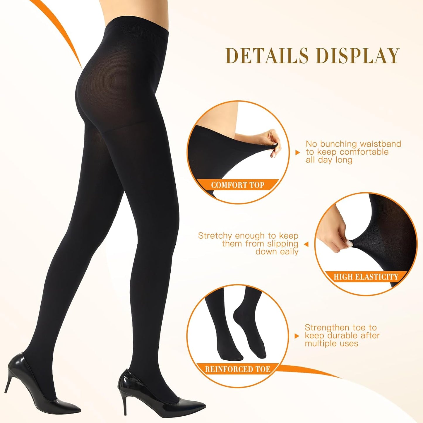 MANZI Super Opaque Tights for Women with Control-Top Blackout 2 Pairs