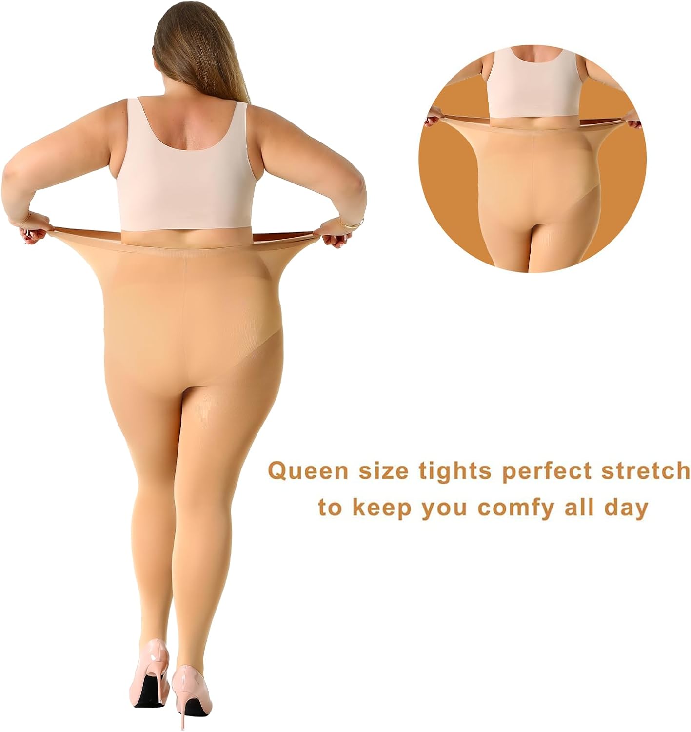 MANZI Plus Size Tights for Women 70D Queen Size Tights(Pack of 2)