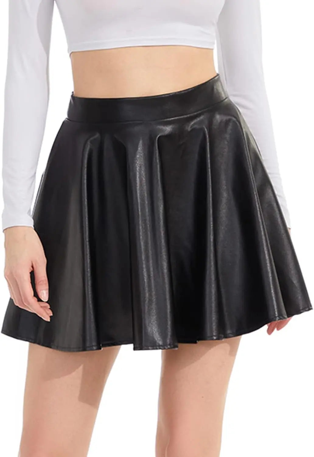 Women's Leather Black Mini Skirt Classic mysite