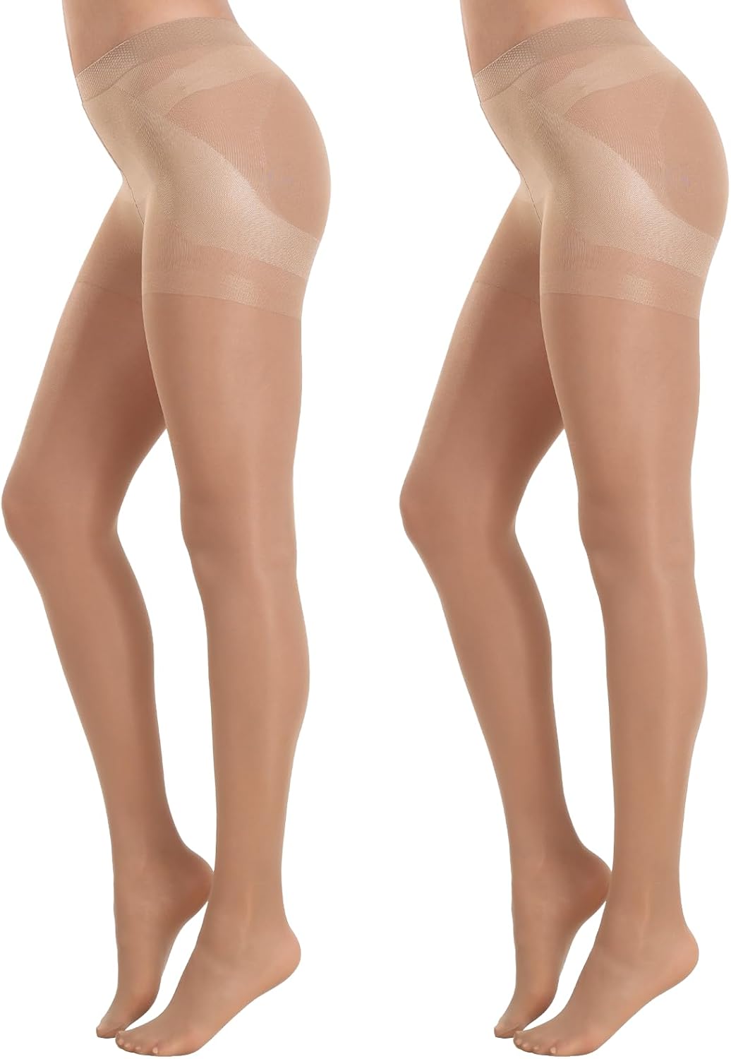 MANZI 2 Pairs Women's Sheer Tights 40D High Waist