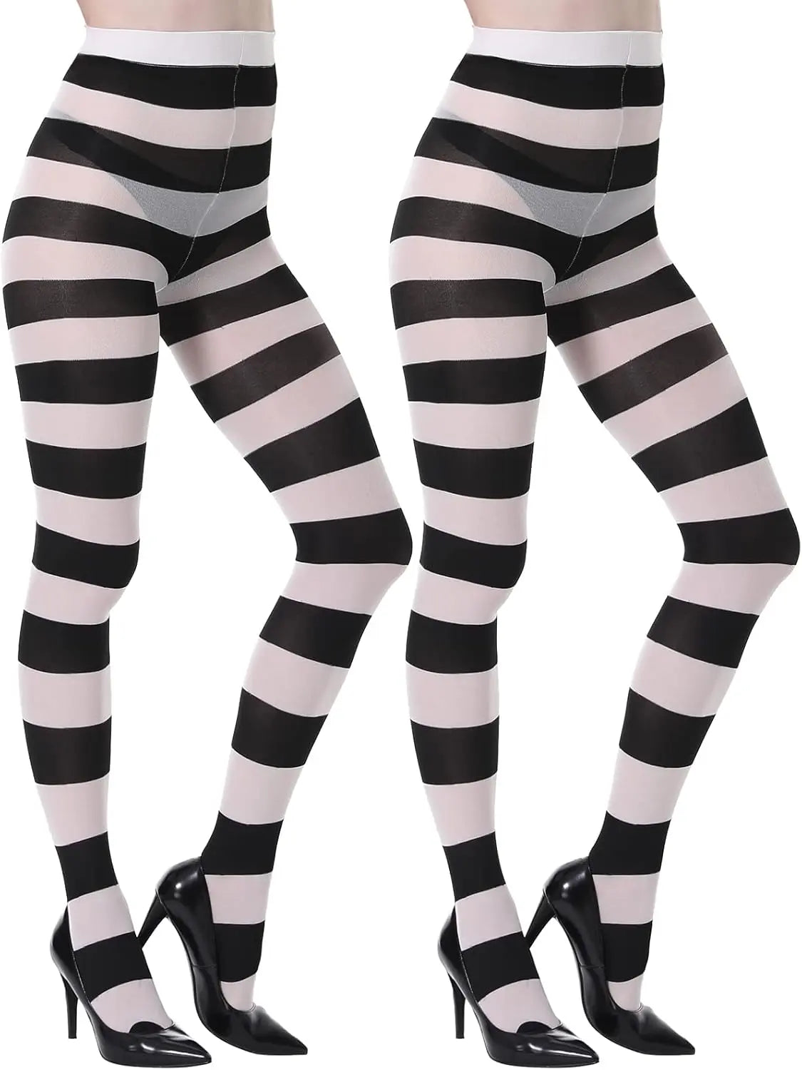 MANZI Horizontal Striped Tights for Women Pack of 2 My Store