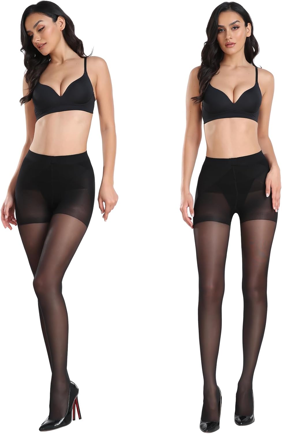 MANZI Women's Control Top Pantyhose Sheer Tights Tummy