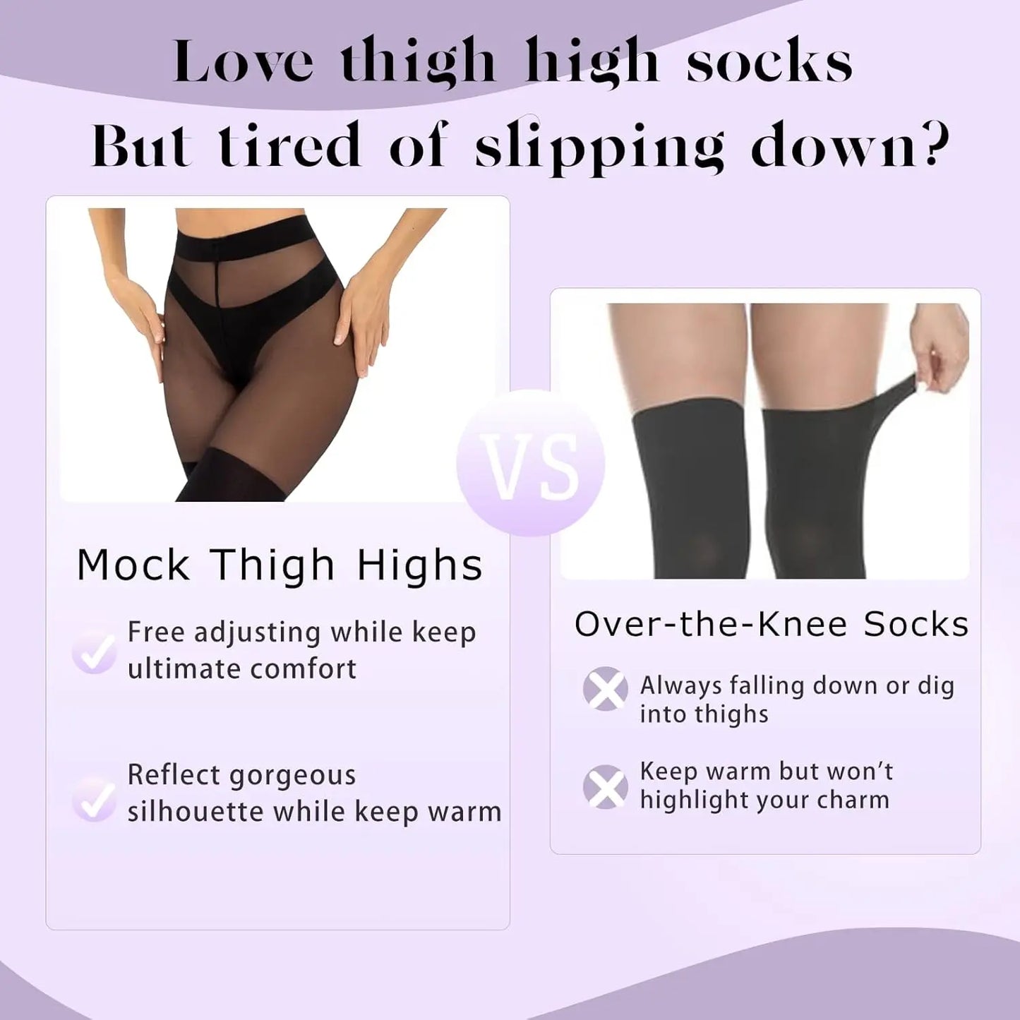 MANZI Goth Faux Thigh High Tights Mock My Store