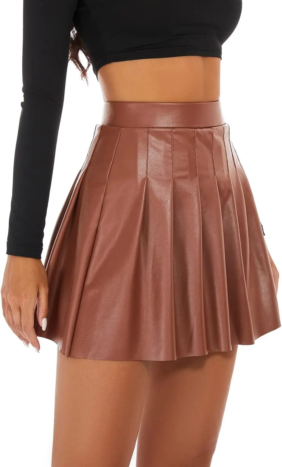 Women's Leather Black Mini Skirt Classic mysite