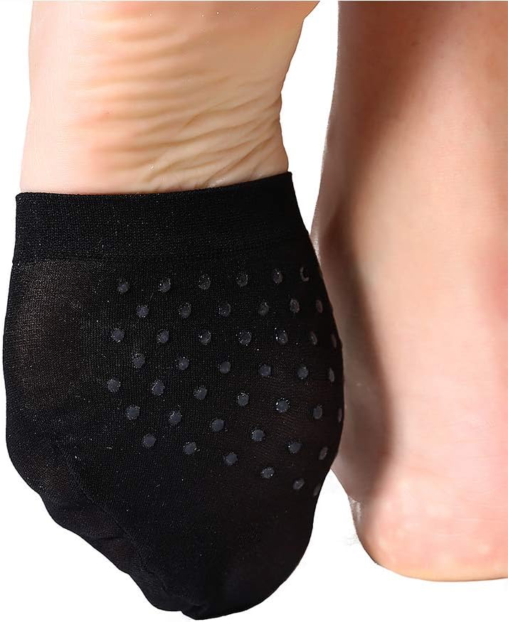 MANZI Women's 6 Pairs Non-Skid Toe Topper No Show Liner Socks