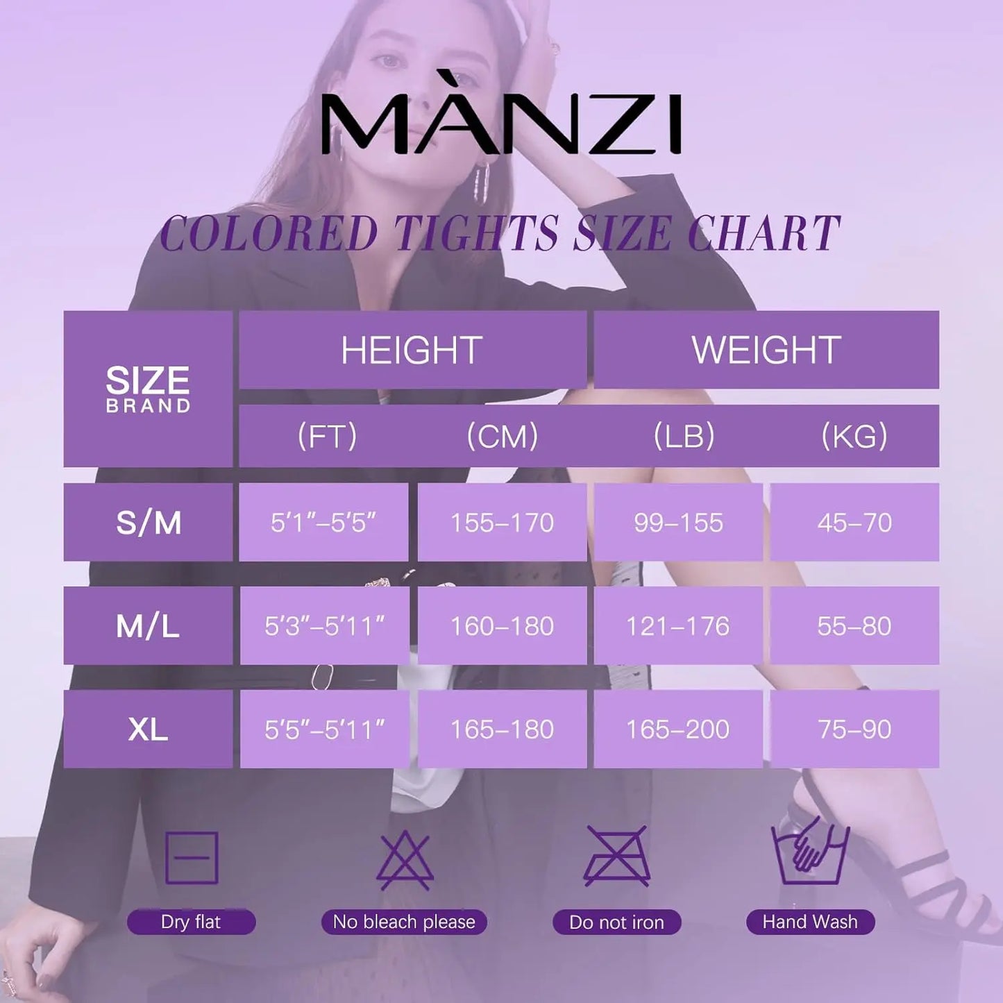 MANZI Women's Solid Color Semi Opaque Footed Tights Soft Stretch Pantyhose My Store