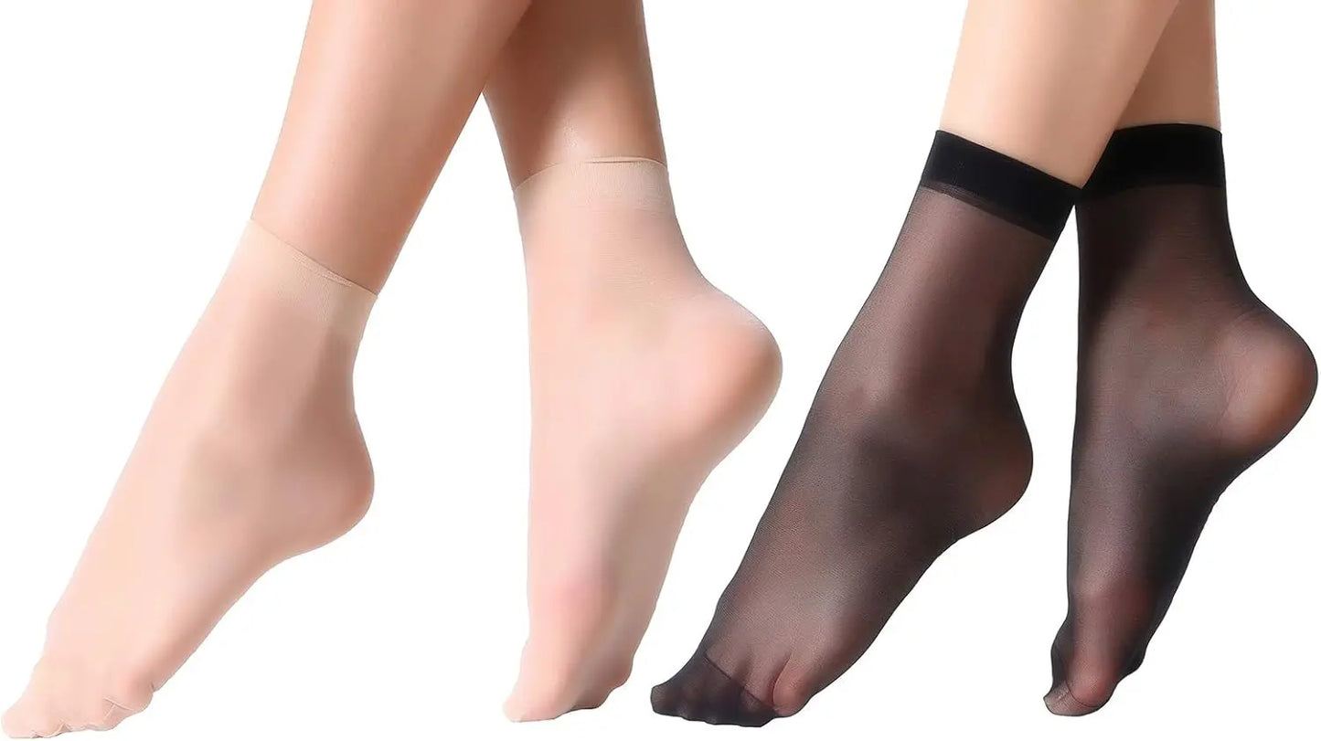 MANZI 12 Pairs Nylon Pantyhose Socks Ankle Sheer Hosiery My Store