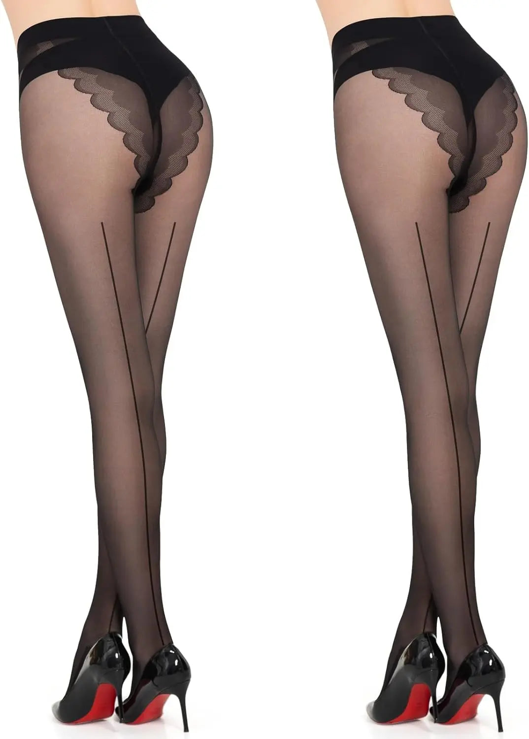 MANZI Sheer Backseam Tights Seamed Nylon Pantyhose for Women 20 Denier My Store