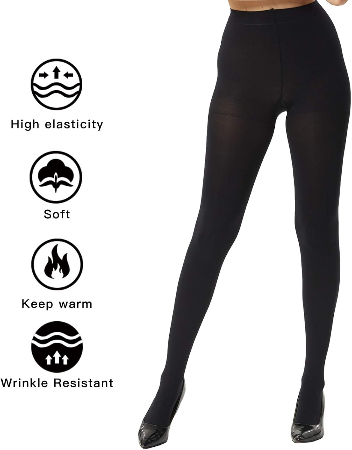 MANZI Women's Super Opaque Tights 2 Pairs 120 Denier