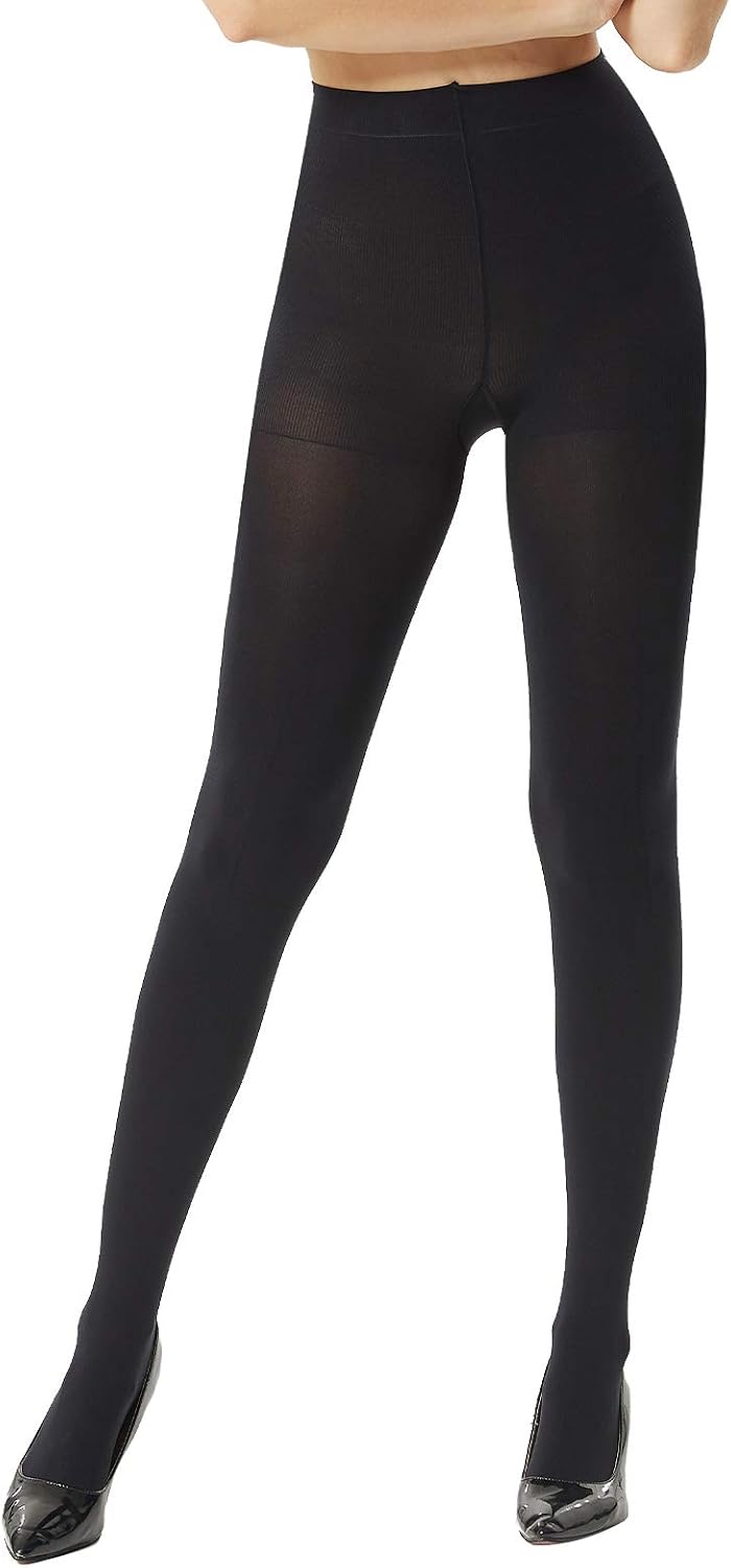 MANZI Women's 2 Pairs Super Opaque Tights for Women 120 Denier Control Top