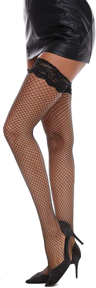 MANZI Women's Fishnet Thigh High Stockings 1 Pairs
