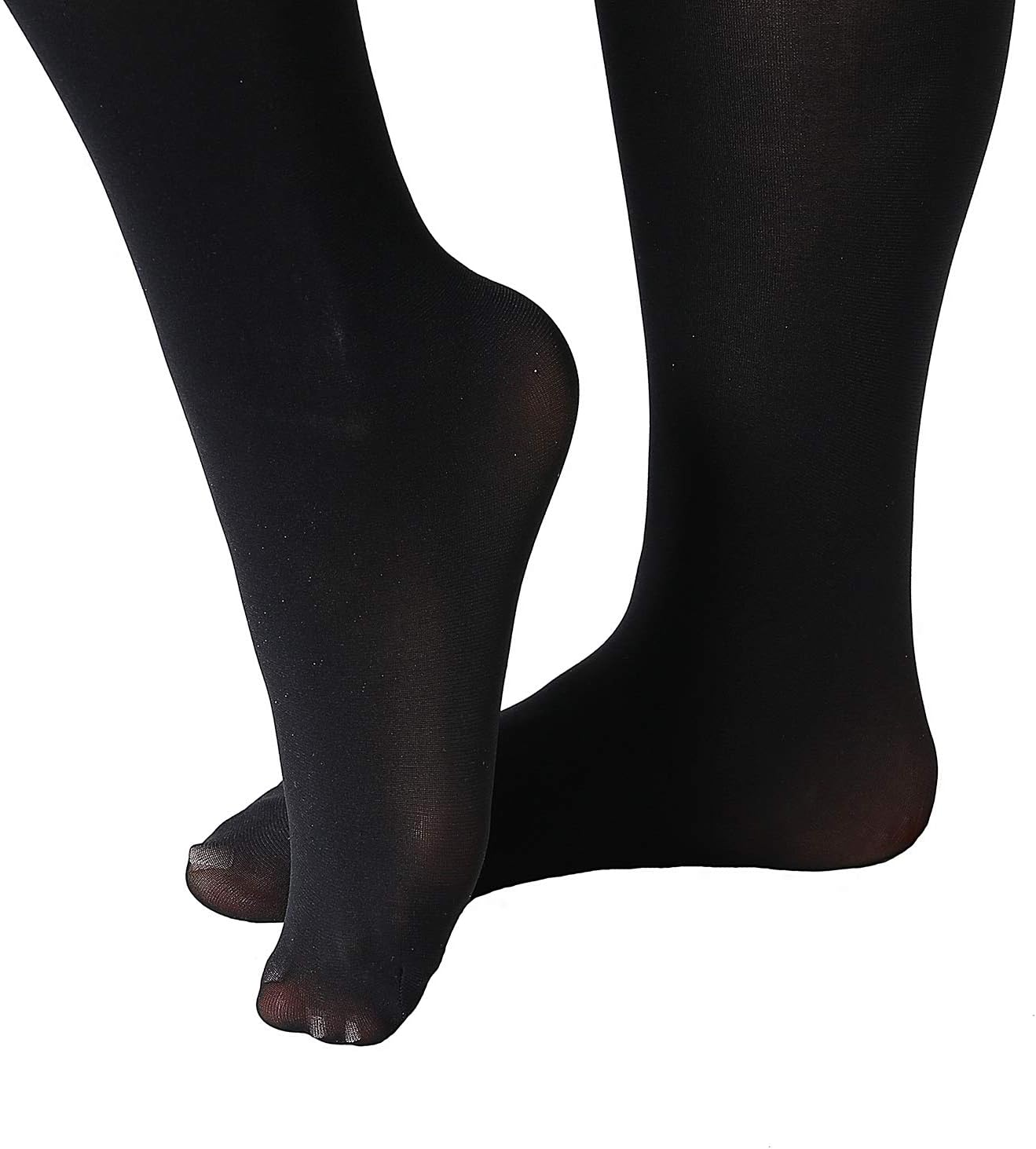 MANZI Women's 2 Pairs Control Top Pantyhose High Waist Plus Size Tights Ultra-Soft
