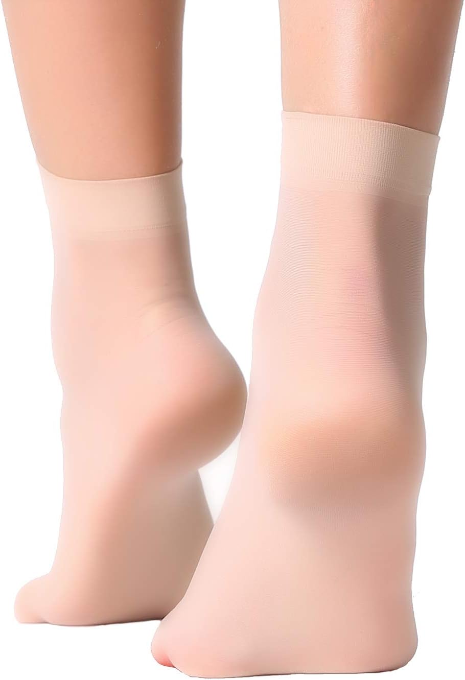 MANZI 12 Pairs Nylon Pantyhose Socks Ankle Sheer Hosiery