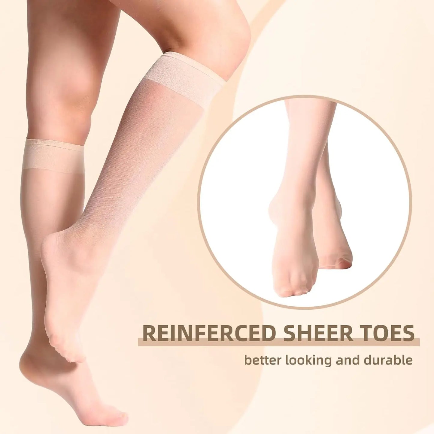 MANZI 12 Pairs Lady's Sheer Knee High Stockings for Women My Store