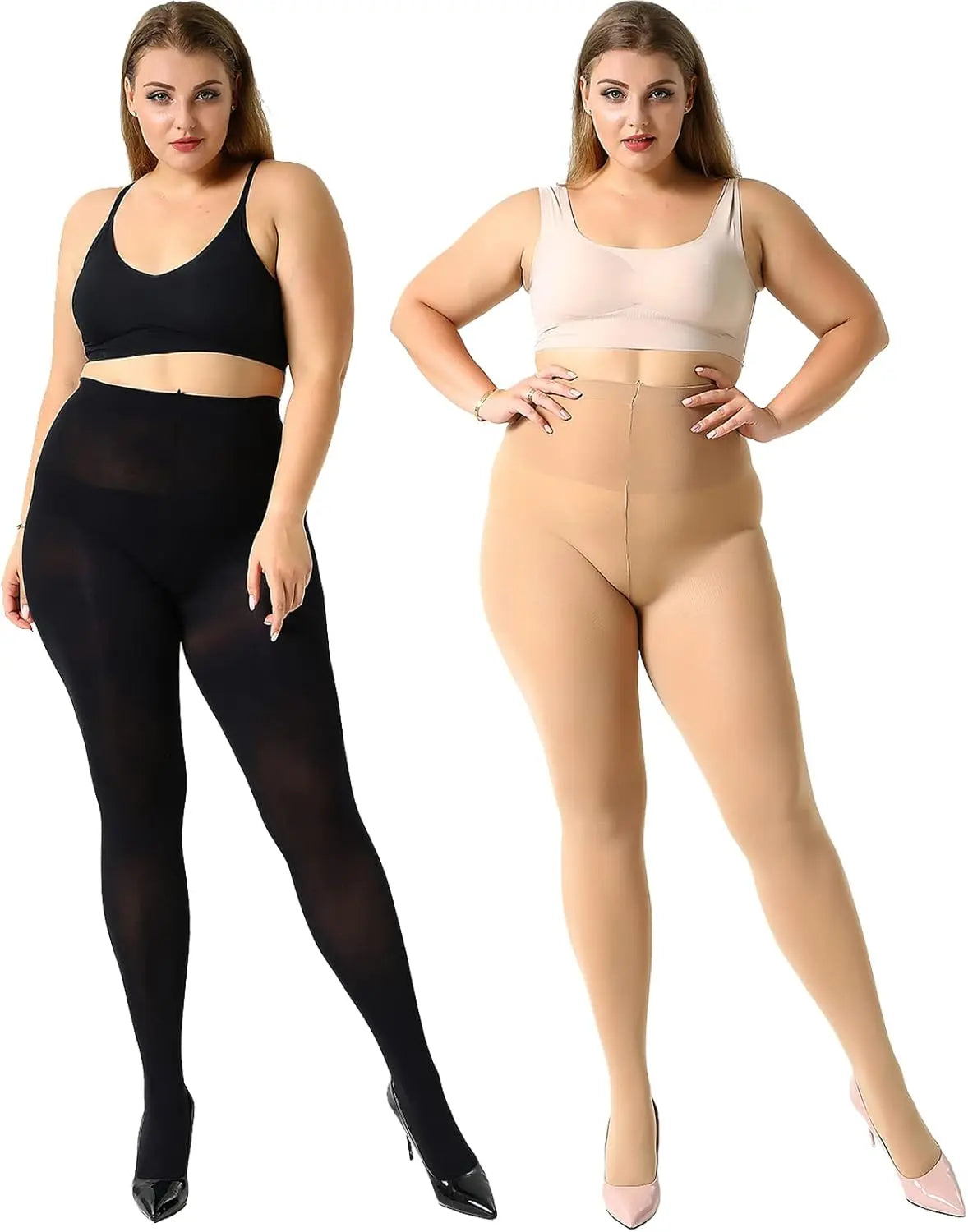 MANZI Women's 2 Pairs Control Top Pantyhose My Store