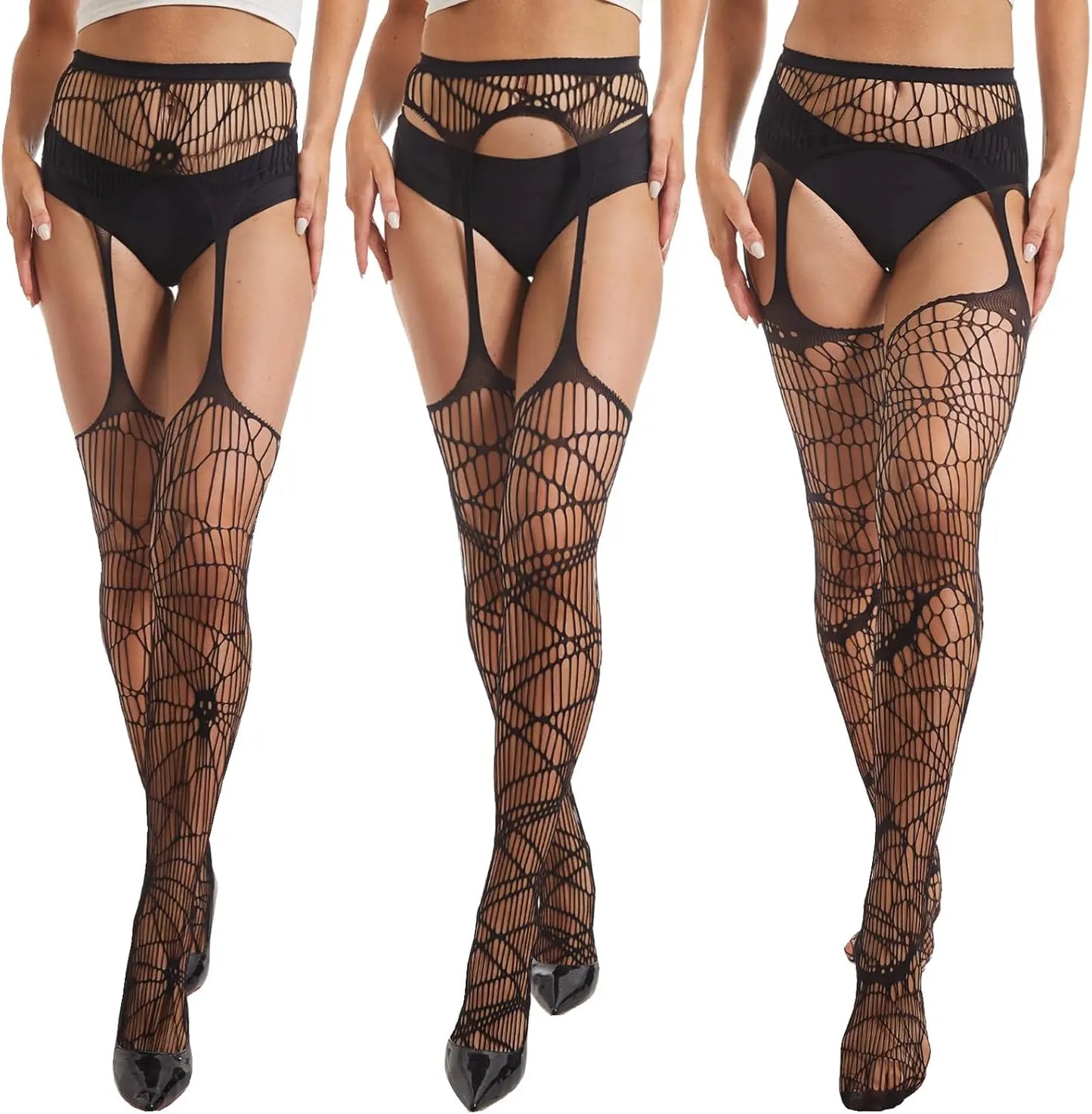 MANZI 3 Pairs Halloween Fishnet Tights My Store