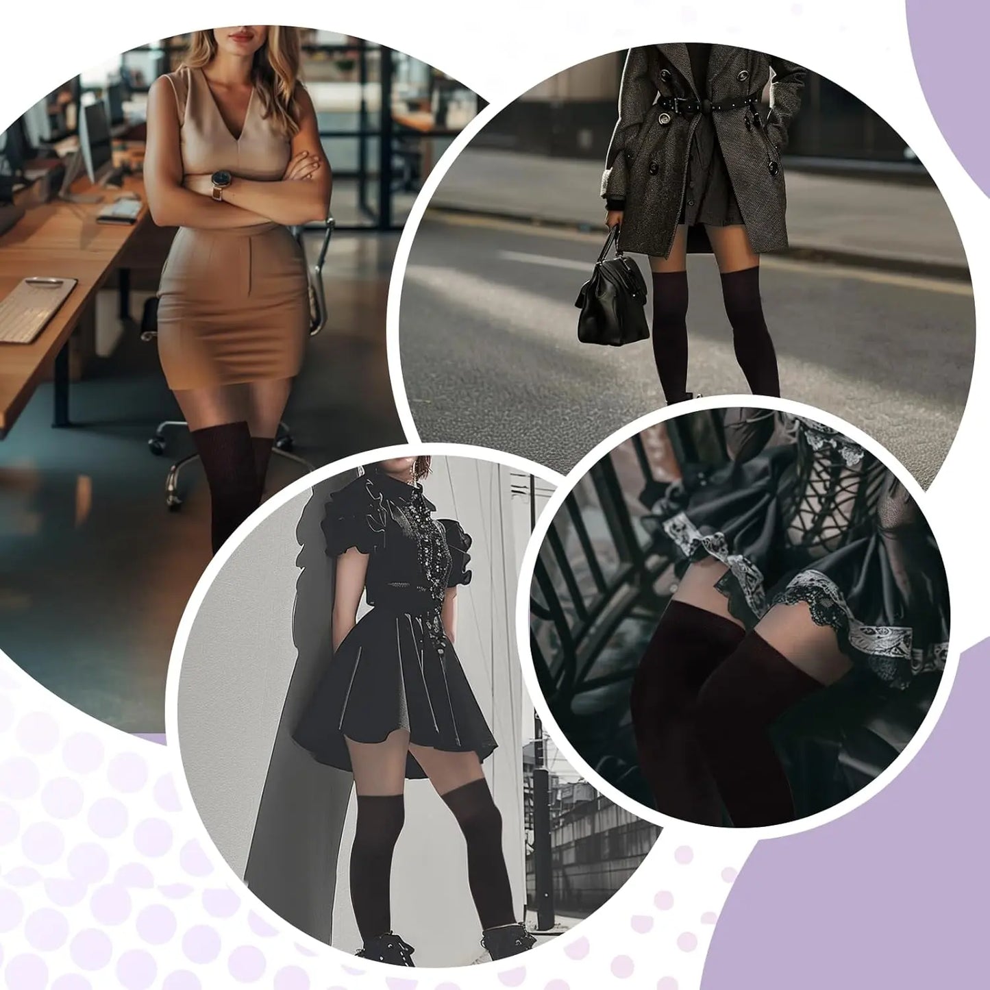 MANZI Goth Faux Thigh High Tights Mock My Store