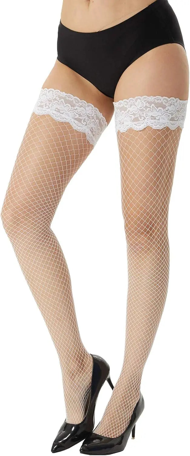 MANZI Fishnet Thigh High Stockings for Women My Store