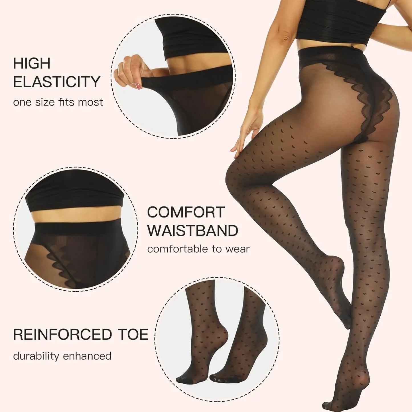 MANZI Patterned Tights Sheer Pantyhose for Women 20 Denier Stockings My Store
