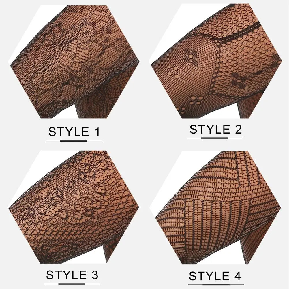 MANZI Womens Fishnet Tights Patterned Stockings Stretch Fishnets Panty Hose My Store