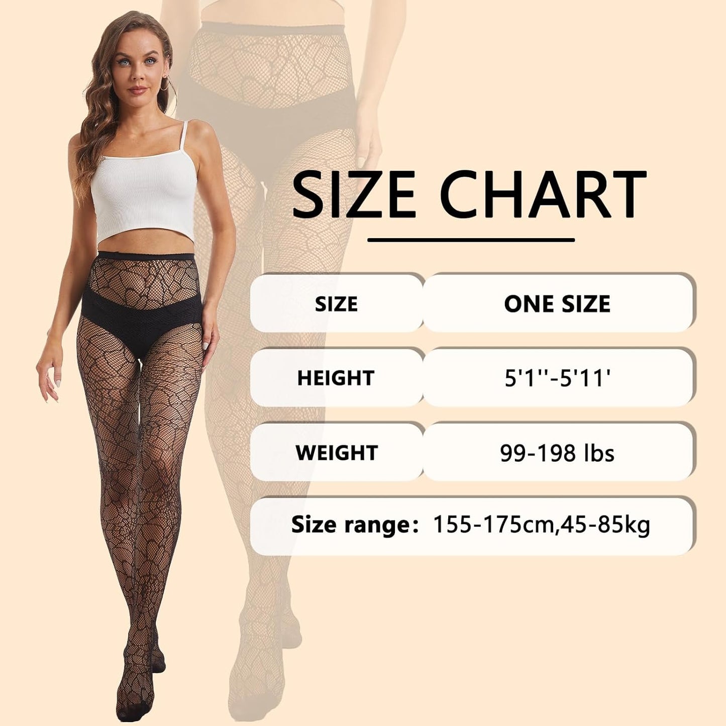 MANZI 3 Pairs Halloween Fishnet Tights