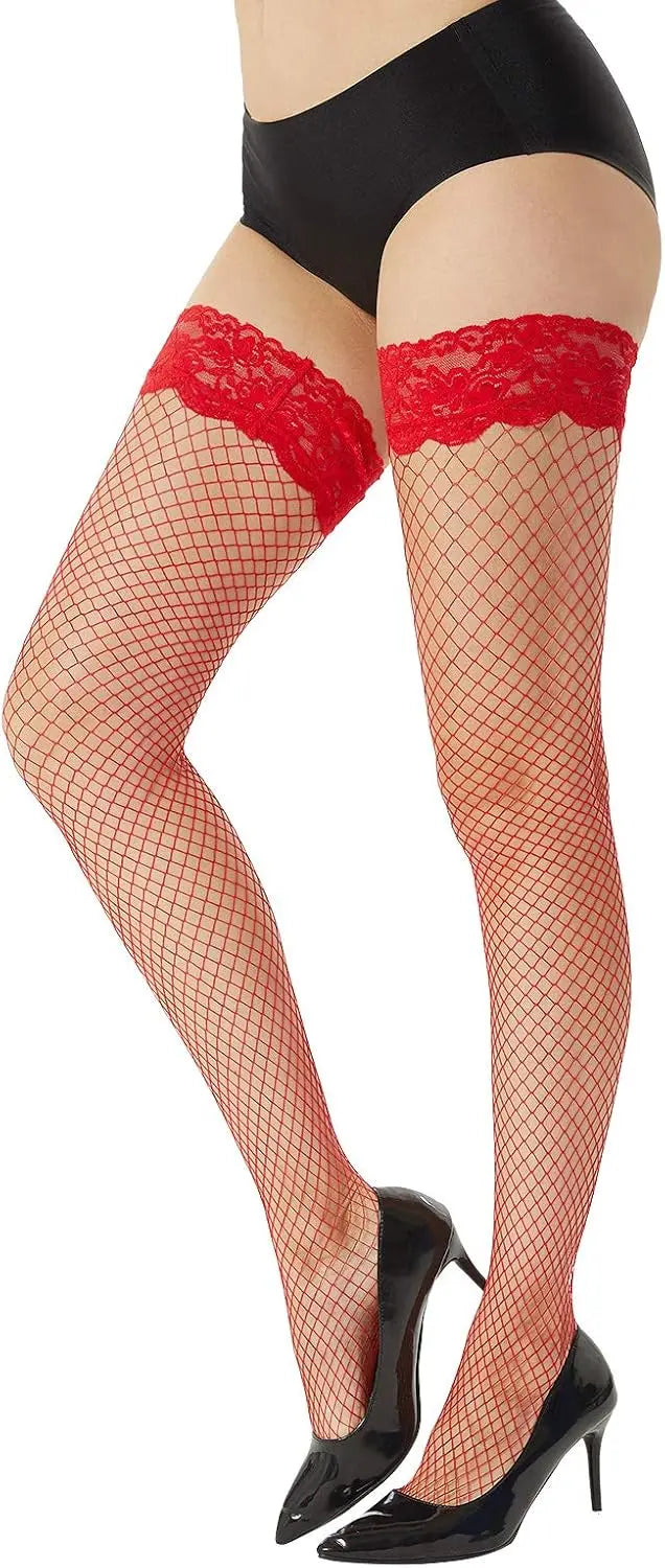 MANZI Fishnet Thigh High Stockings for Women My Store