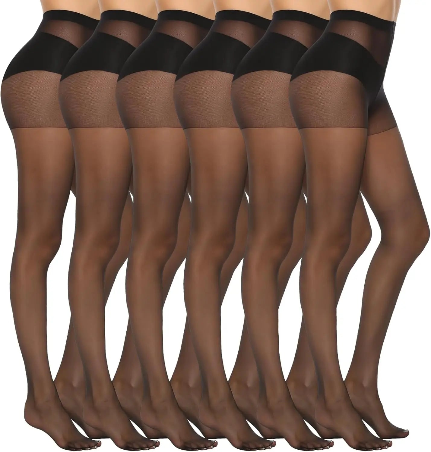 MANZI 6 Pairs Women's 20D Sheer Silky Pantyhose My Store