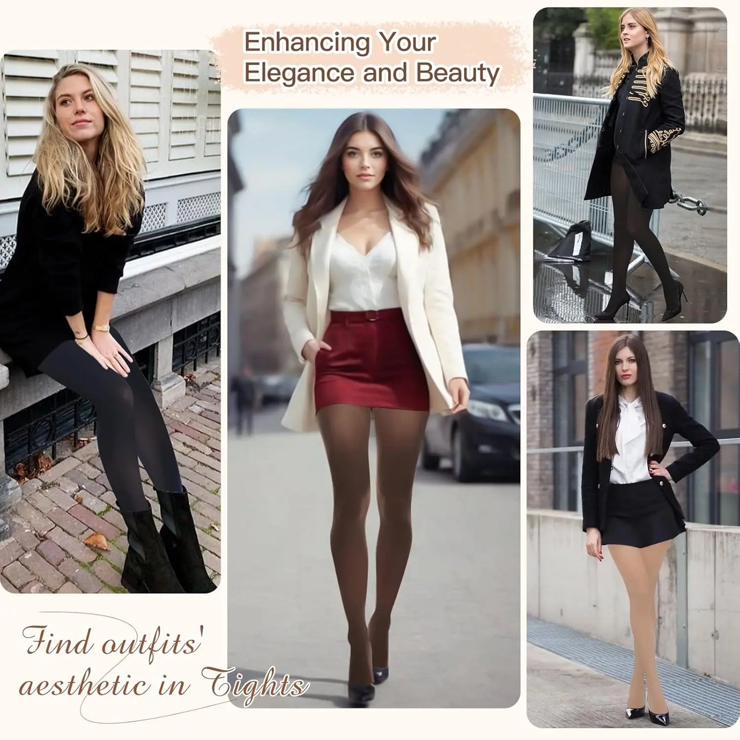 MANZI Women's 2-6 Pairs Opaque Control Top Tights Comfort Stretch 70 Denier Pantyhose My Store