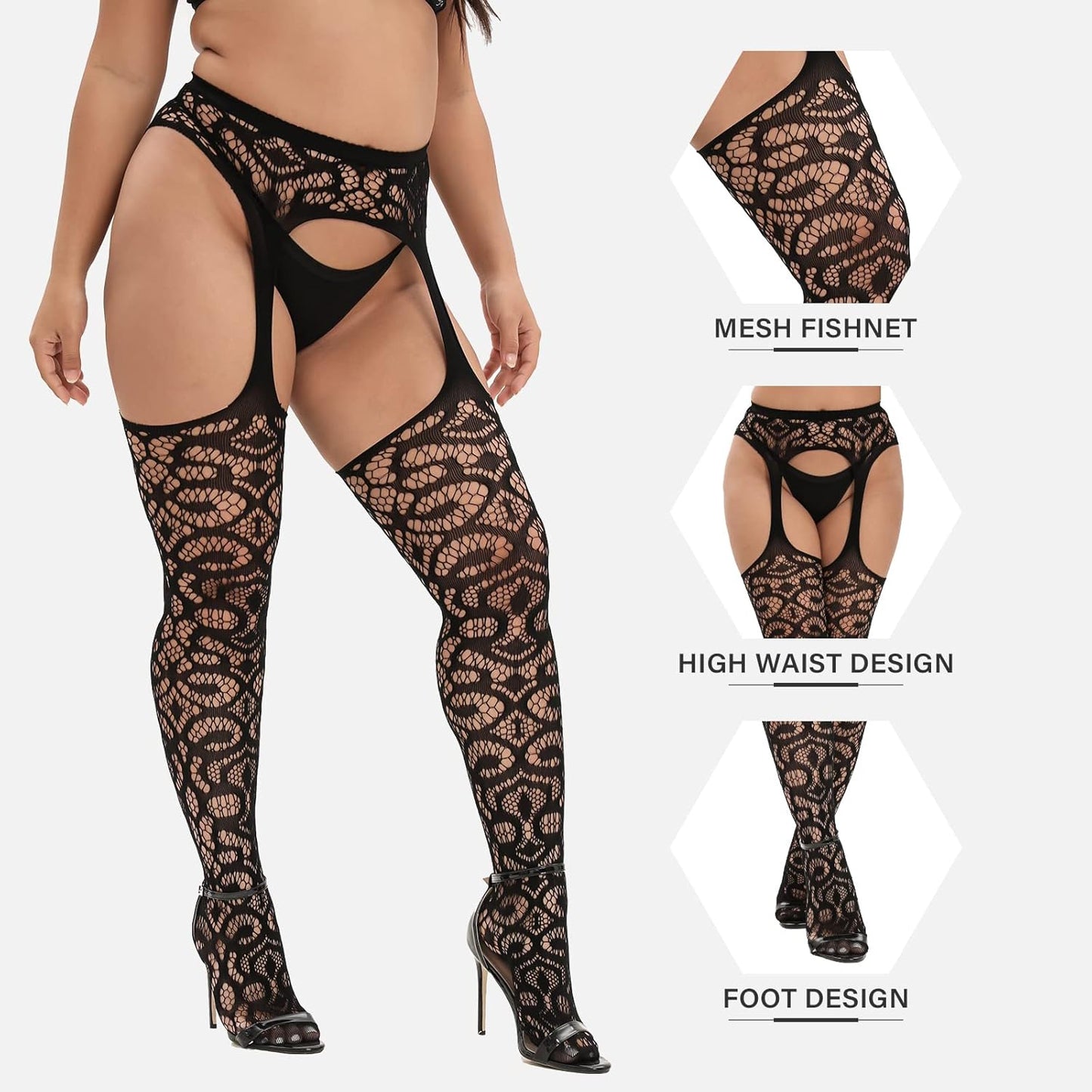 MANZI Plus Size Stockings Thigh (Pack of 2)