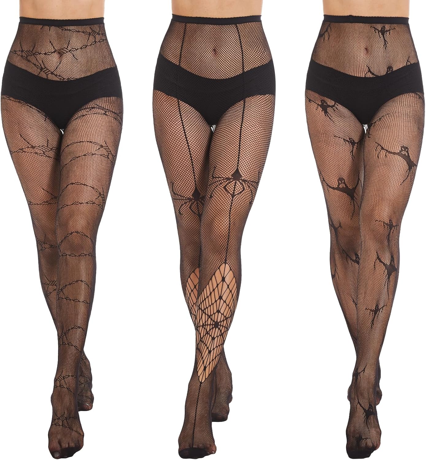 MANZI Fishnet Tights for Women Patterned Fishnets Stockings