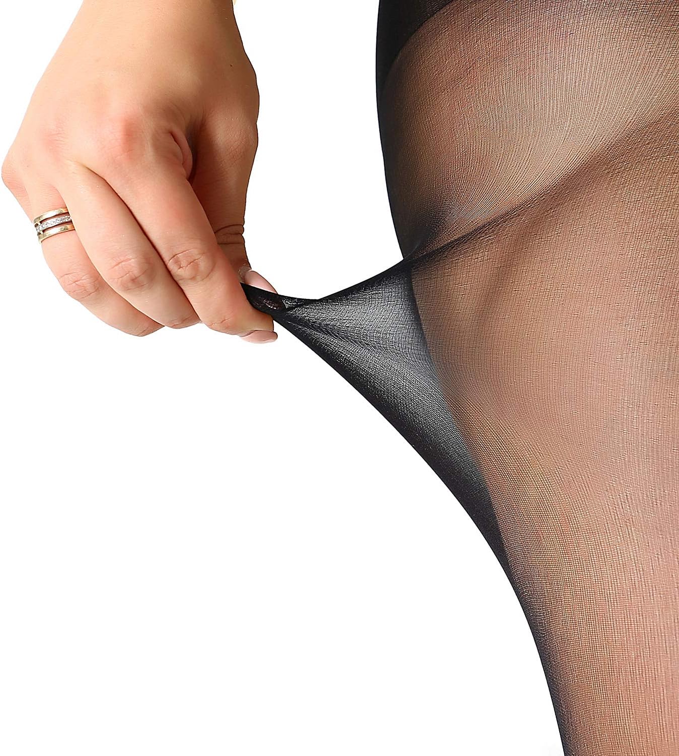 MANZI 4 Pairs Plus Size Pantyhose for Women 20 Denier Sheer Stocking