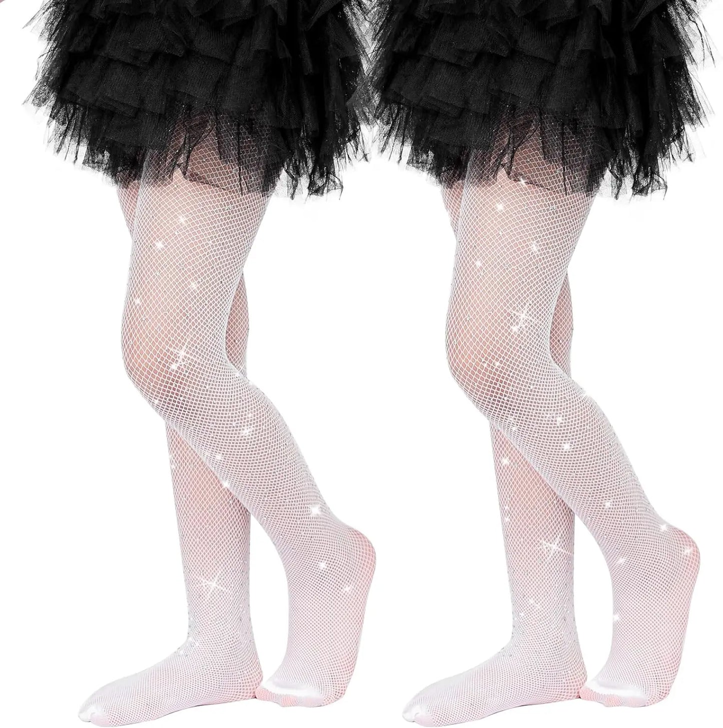 MANZI 2 Pairs Girls Fishnet Stockings Sparkle My Store