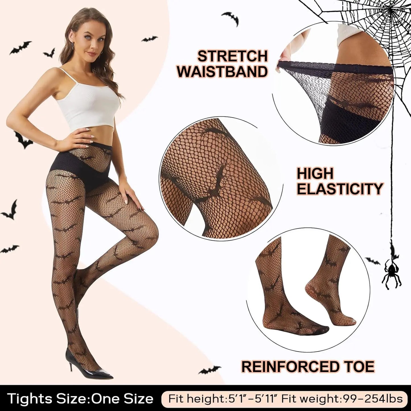 MANZI 3 Pairs Halloween Fishnet Tights My Store