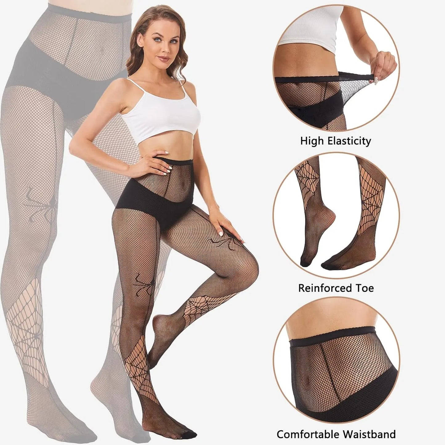 MANZI Fishnet Tights for Women Patterned Fishnets Stockings My Store
